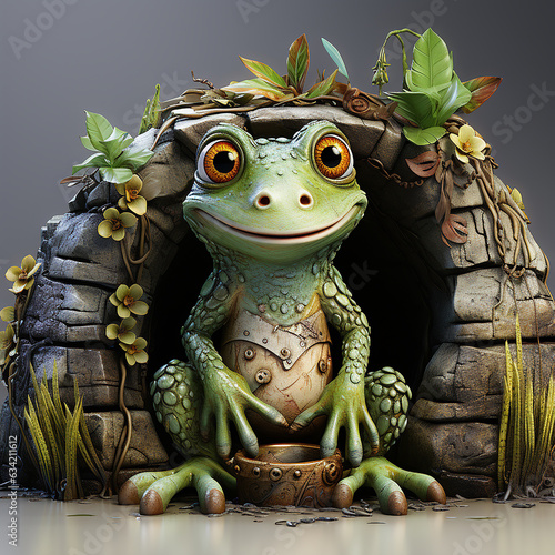 3D model the frog at the bottom of the well clean  © Nirukshan