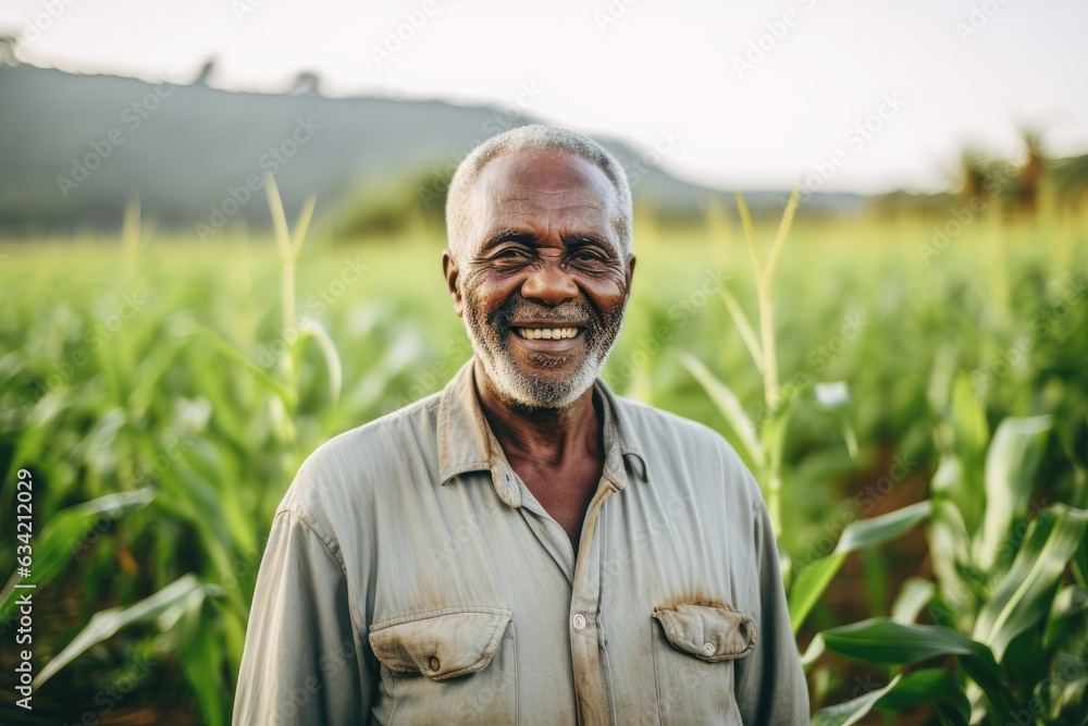 Senior male farmer from africa on his farm smiling portrait Senior male farmer from africa on his farm smiling portrait