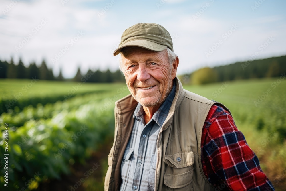 Portrait of a smiling senior man at his farm in the countryside Portrait of a smiling senior man at his farm in the countryside