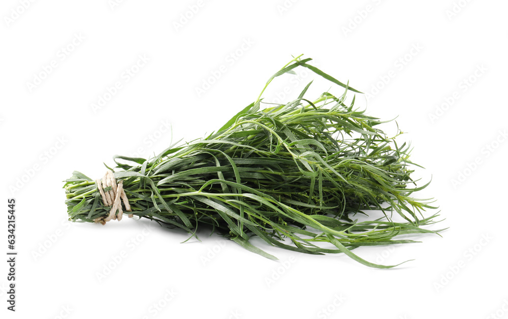 Bunch of fresh tarragon on white background Bunch of fresh tarragon on white background
