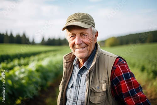 Portrait of a smiling senior man at his farm in the countryside © Baba Images