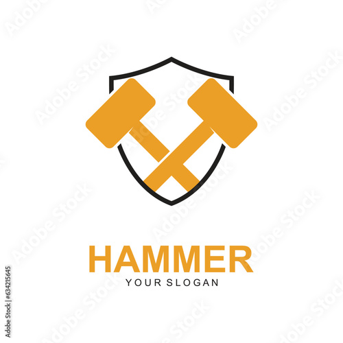 hammer logo vector illustration design