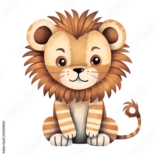 Cute Safari Baby Lion Clipart Illustration