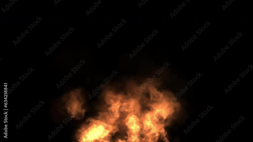 Fire burning with an alpha channel for transparency and simple composite