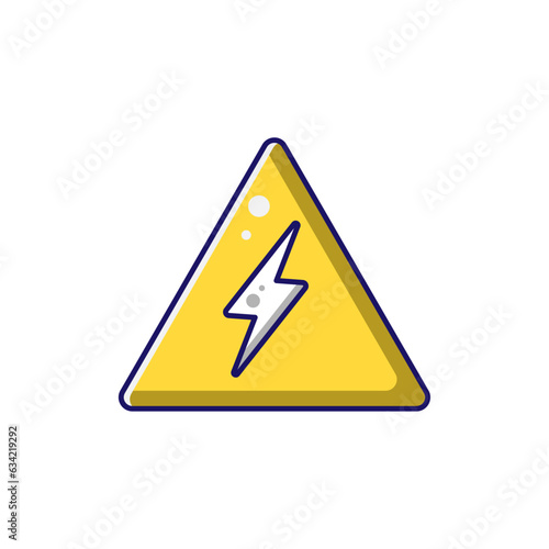 Free Download illustration of a yellow triangular electricity icon on a white background - GFXLoad