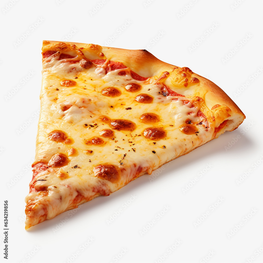 Top view of Delicious margherita pizza on plate on a white background Top view of Delicious margherita pizza on plate on a white background