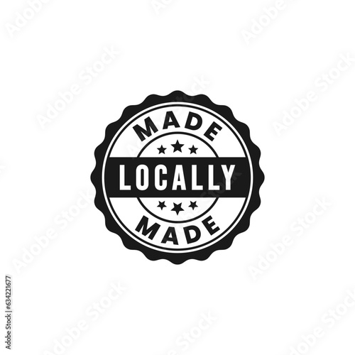 Locally made stamp or Locally made label vector isolated. Best Locally made stamp vector for product packaging design element.