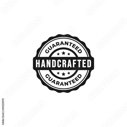 Handcrafted label vector or handcrafted stamp vector. Handcrafted label for product packaging design element.