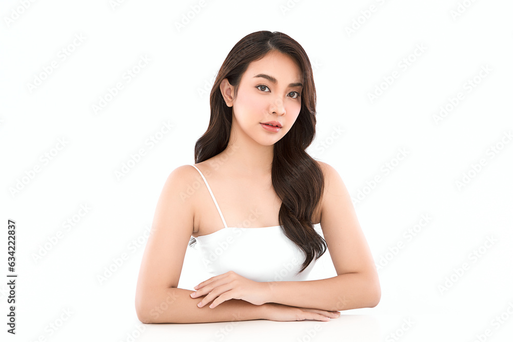 Beautiful young asian woman with clean fresh skin on white background, Face care, Facial treatment, Cosmetology, beauty and spa, Asian women portrait. Beautiful young asian woman with clean fresh skin on white background, Face care, Facial treatment, Cosmetology, beauty and spa, Asian women portrait.