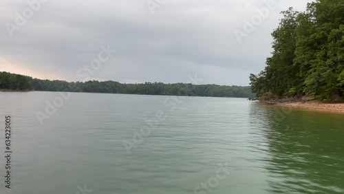 Point of view of a speeding boat on Laurel River Lake in central Kentucky near Corbin photo