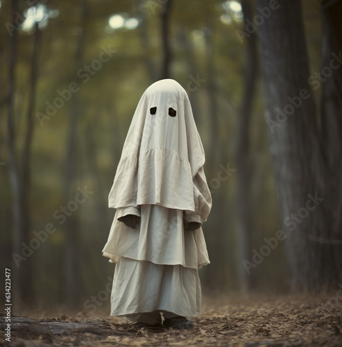 Spooky Halloween Ghost Character in a Spooky Costume