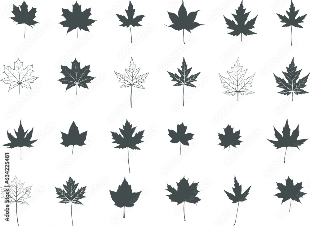 Maple leaf silhouettes, Maple leaf icon, Maple leaf vector illustration, Maple leaf outline, Maple leaf svg, Leaf silhouettes, Leaf icon set Maple leaf silhouettes, Maple leaf icon, Maple leaf vector illustration, Maple leaf outline, Maple leaf svg, Leaf silhouettes, Leaf icon set