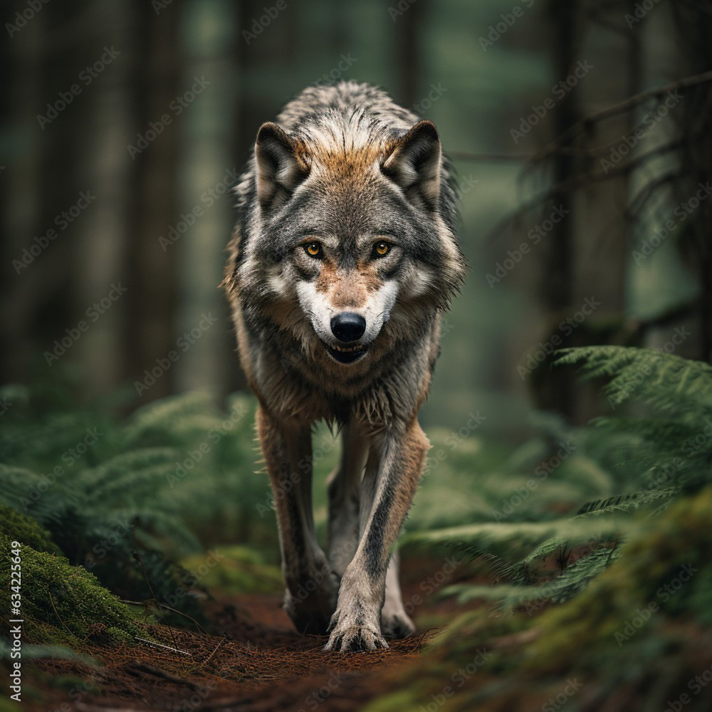 Untamed Majesty: The Feral Beauty of the Wild Wolf. AI Generative, Midjourney. Untamed Majesty: The Feral Beauty of the Wild Wolf. AI Generative, Midjourney.