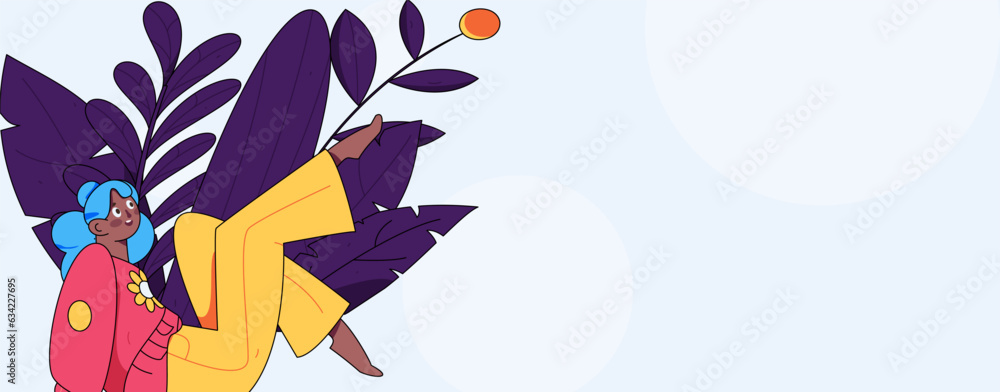 custom made wallpaper toronto digitalPracticing yoga for physical and mental health flat vector character concept operation hand drawn illustration