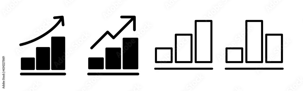 Growing graph Icon set illustration. Chart sign and symbol. diagram icon Growing graph Icon set illustration. Chart sign and symbol. diagram icon