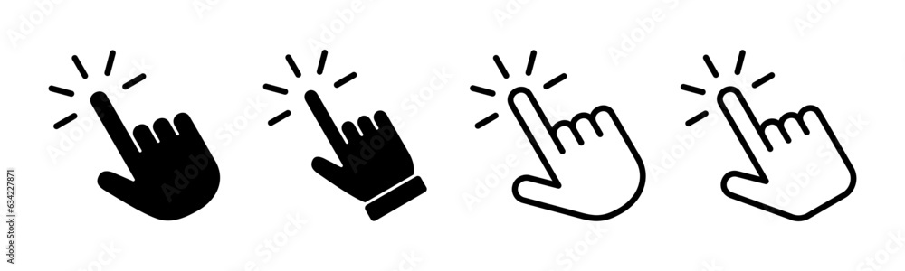 Hand click icon set illustration. pointer sign and symbol. hand cursor icon Hand click icon set illustration. pointer sign and symbol. hand cursor icon