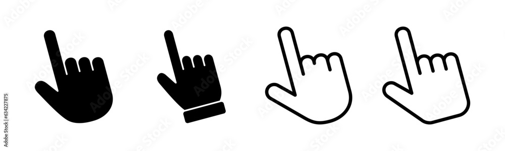 Hand cursor icon set illustration. cursor sign and symbol. hand cursor icon clik Hand cursor icon set illustration. cursor sign and symbol. hand cursor icon clik