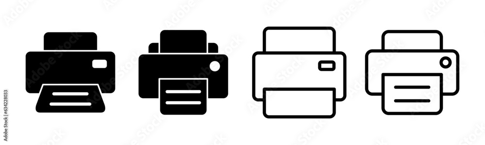 Print icon set illustration. printer sign and symbol Print icon set illustration. printer sign and symbol