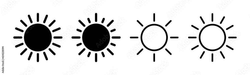Sun icon set illustration. Brightness sign and symbol. Sun icon set illustration. Brightness sign and symbol.