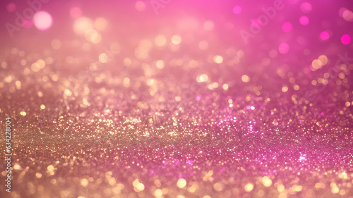 キラキラのテクスチャ背景、ゴールド、ピンク｜Glitter texture background, gold and pink. Generative AI photo
