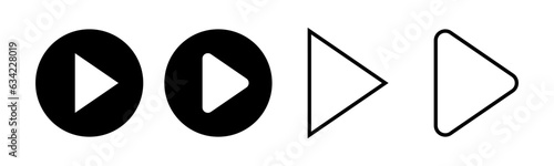 Play Icon set illustration. Play button sign and symbol