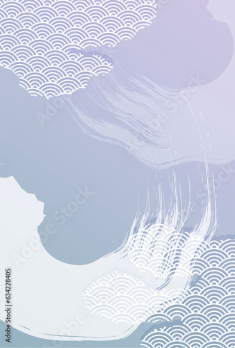 喪中　和紙　はがき　和柄　背景