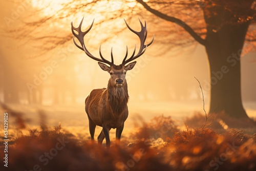 Red Deers in morning Sun