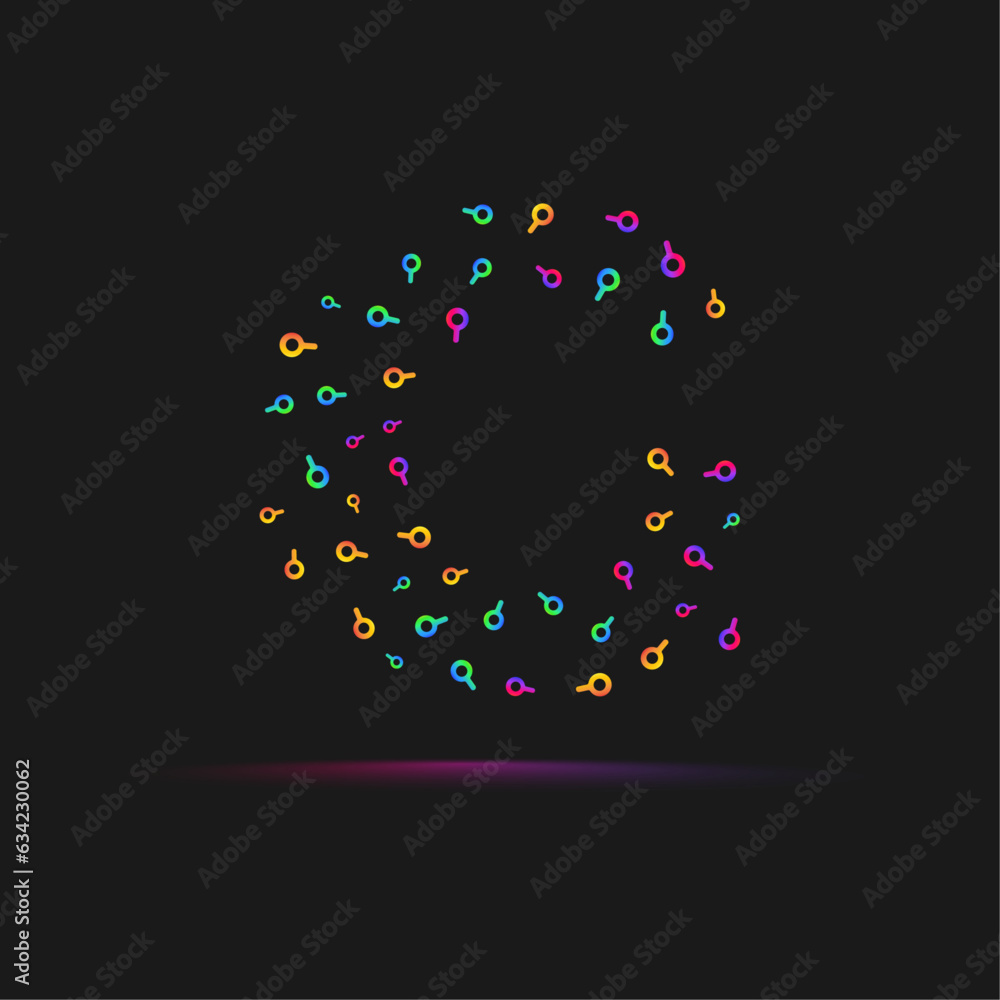 Alphabet g colorful gradient logo template with an optical find search icon