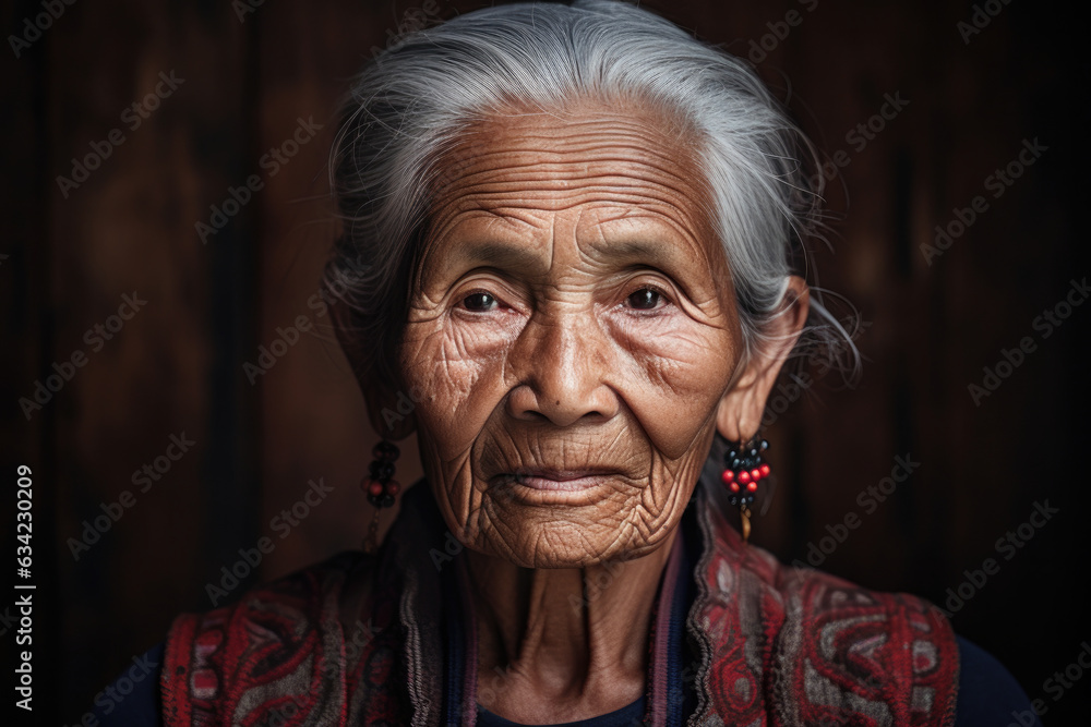 Old senior Asian woman with Gray Hair and wrinkles on her face. Old senior Asian woman with Gray Hair and wrinkles on her face.