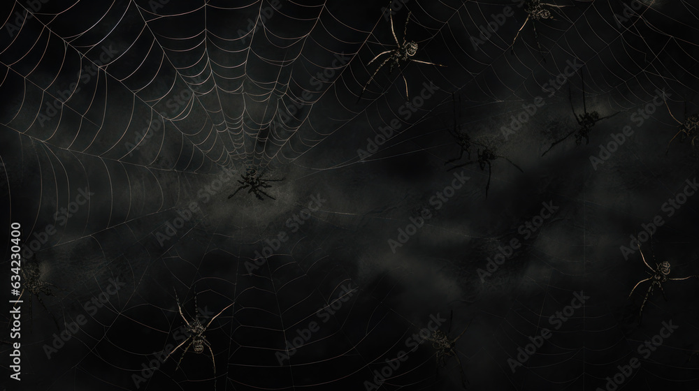 Obraz premium Spider Web Background A Spooky and Crawly Design for Halloween and Horror AI Generated