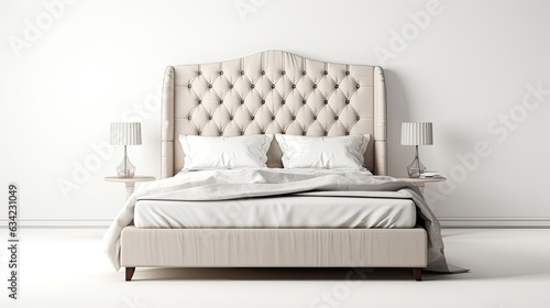 design home beds harper tufted upholstered tall bed isolated on white background