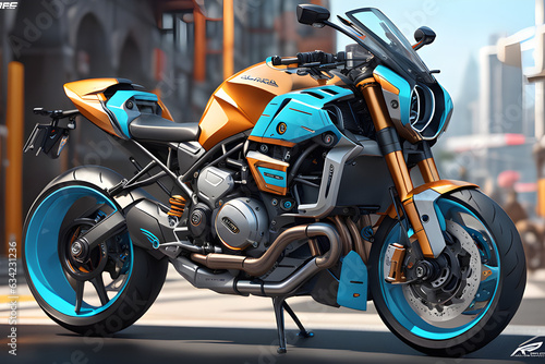 a high-tech motorcycle. Generative AI