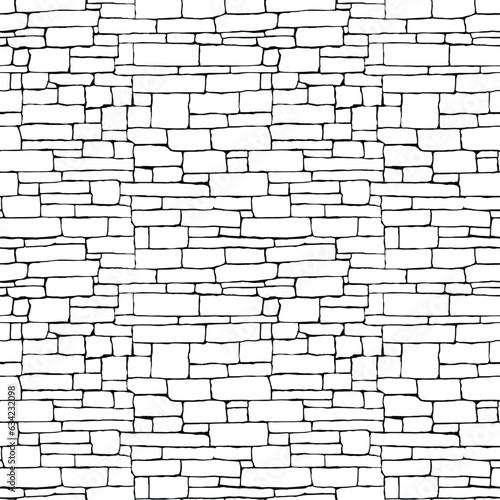 Stone blocks seamless pattern, wall, vector design