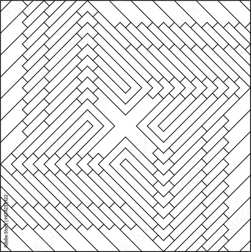 Easy Coloring Pages for Adults. Coloring Page of geometric abstract tile pattern. EPS 8. #714