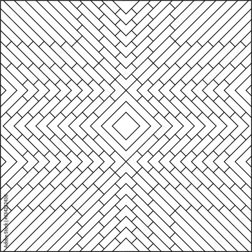 Easy Coloring Pages for Adults. Coloring Page of geometric abstract tile pattern. EPS 8. #713
