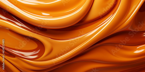 The background exudes temptation with its delicious, shiny caramel texture.