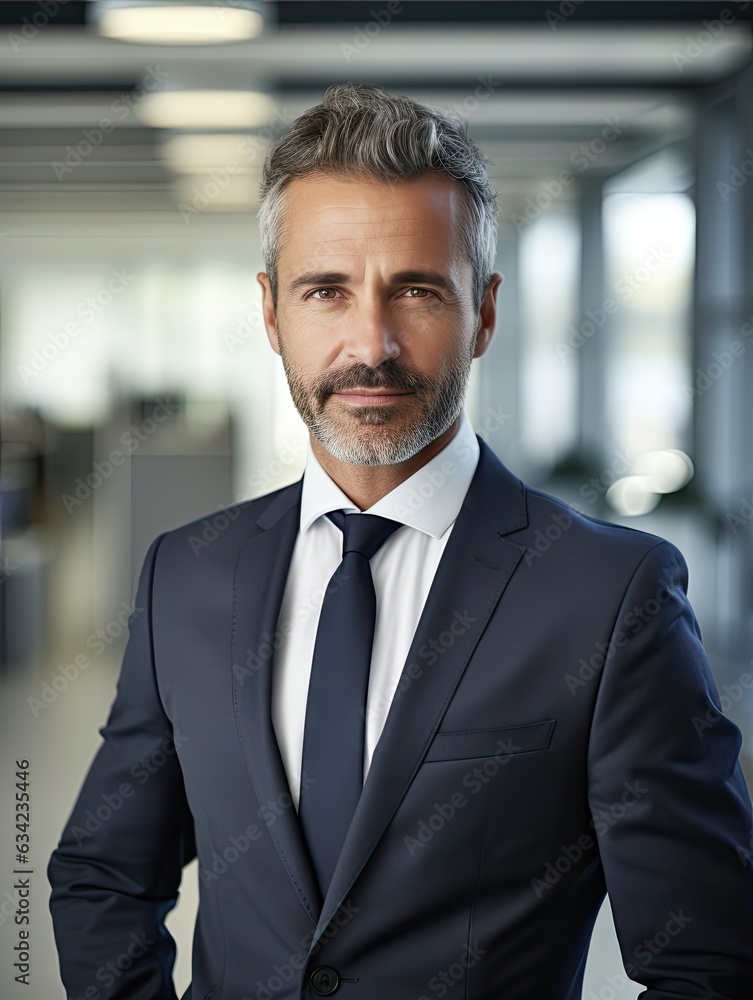 Professional man posing for the camera in an office setting created with AI Professional man posing for the camera in an office setting created with AI