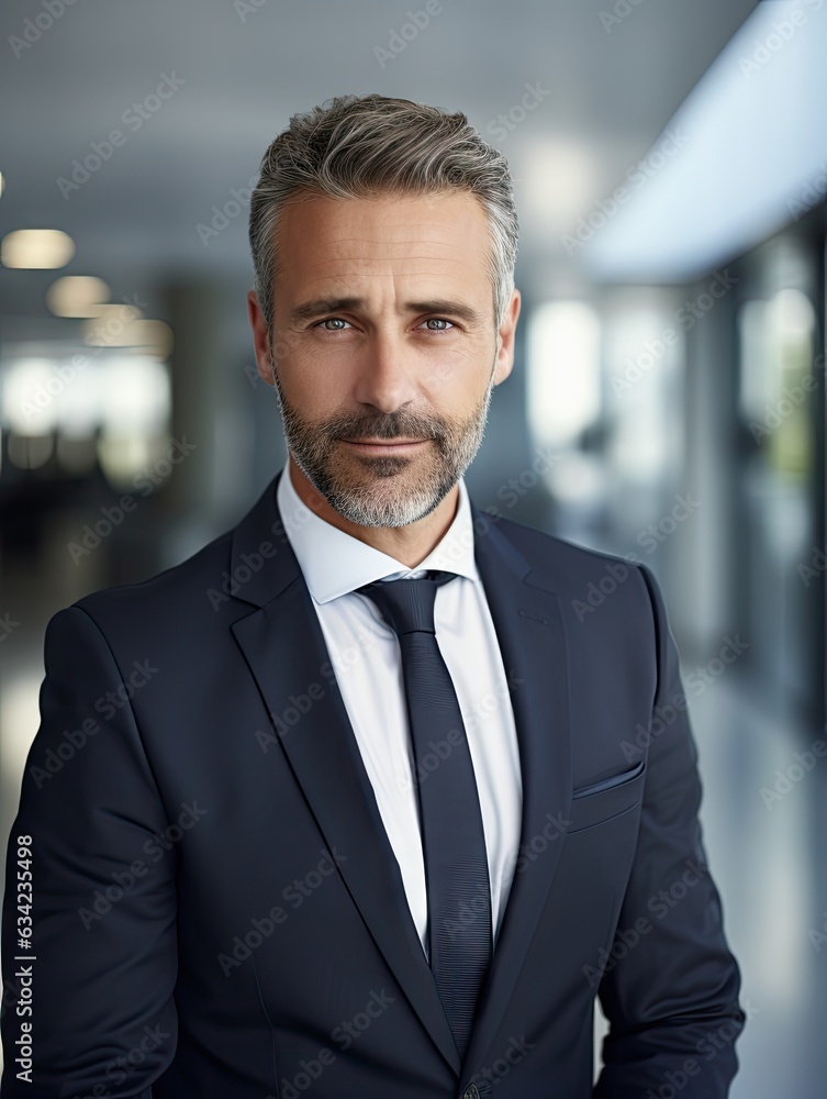 Professional man posing for the camera in an office setting created with AI Professional man posing for the camera in an office setting created with AI