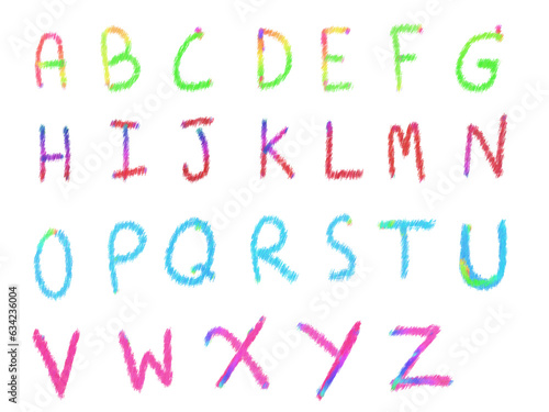 Alphabet front and colorful letters