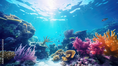 coral reef with fish © basketman23