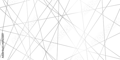Black and white abstract random chaotic liens background. Geometric lines with banner design background. 