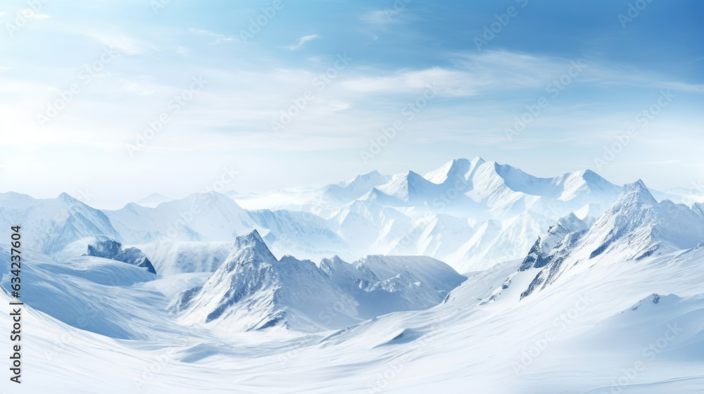 panorama of the snow mountains