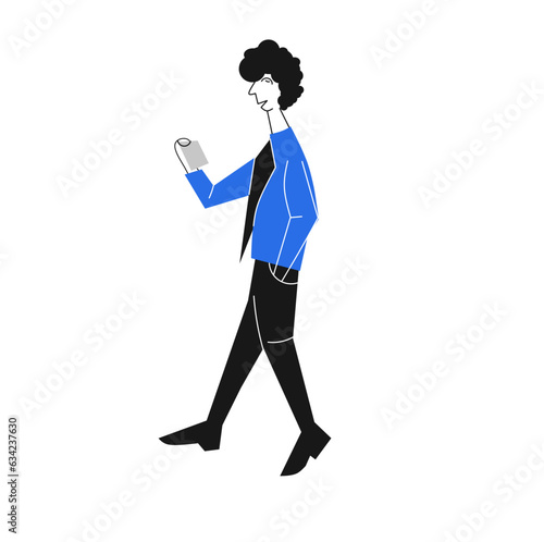 Businessman or employee carrying papers.business concept