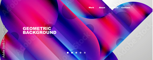 Circle, round elements and lines geometric abstract background. Vector Illustration For Wallpaper, Banner, Background, Card, Book Illustration, landing page