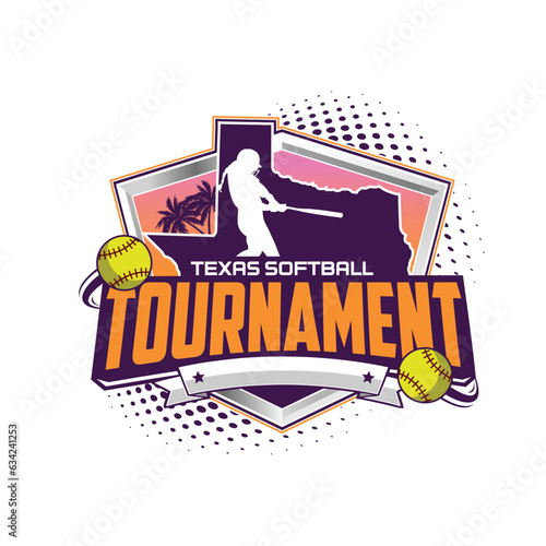 Texas Softball Tournament Logo on white background photo