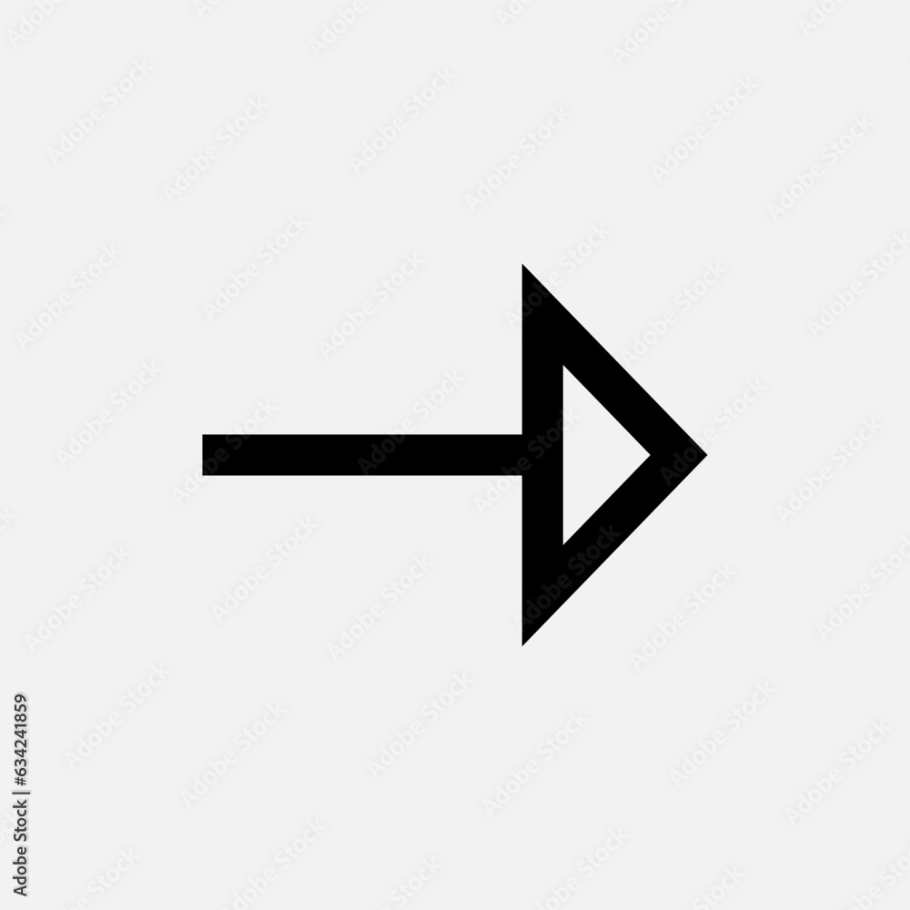 Right Arrow Icon. Flow Direction Symbol Right Arrow Icon. Flow Direction Symbol