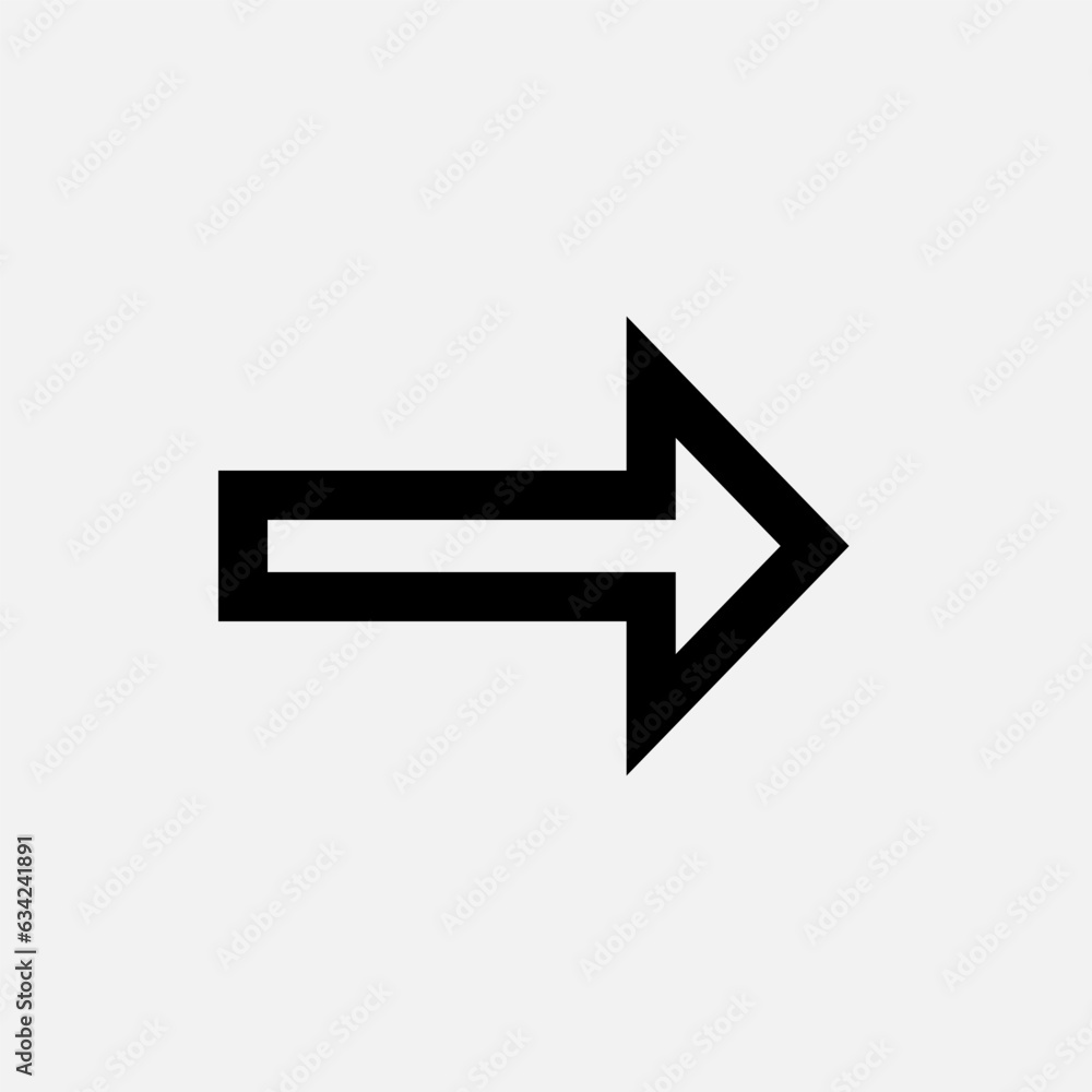 Right Arrow Icon. Flow Direction Symbol Right Arrow Icon. Flow Direction Symbol