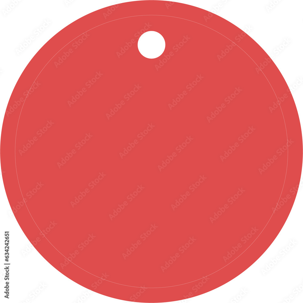 Digital png illustration of red disk pendant or tag on transparent background Digital png illustration of red disk pendant or tag on transparent background