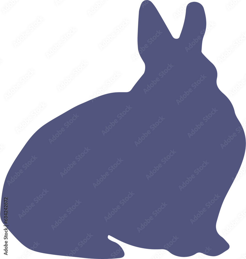 Naklejka premium Digital png illustration of blue silhouette of rabbit on transparent background