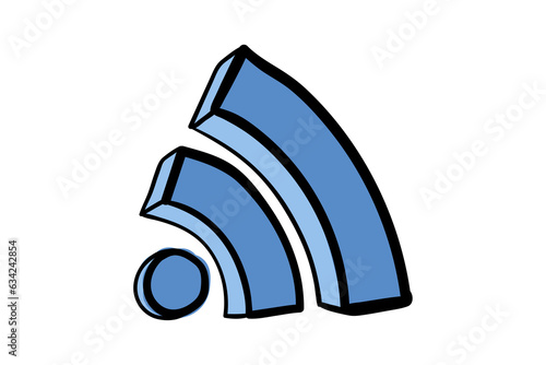 Digital png illustration of blue wifi symbol on transparent background
